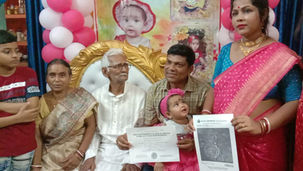 প্রথম জন্মদিনে ত্রিশিকার পাশে 'চাঁদ' মামা