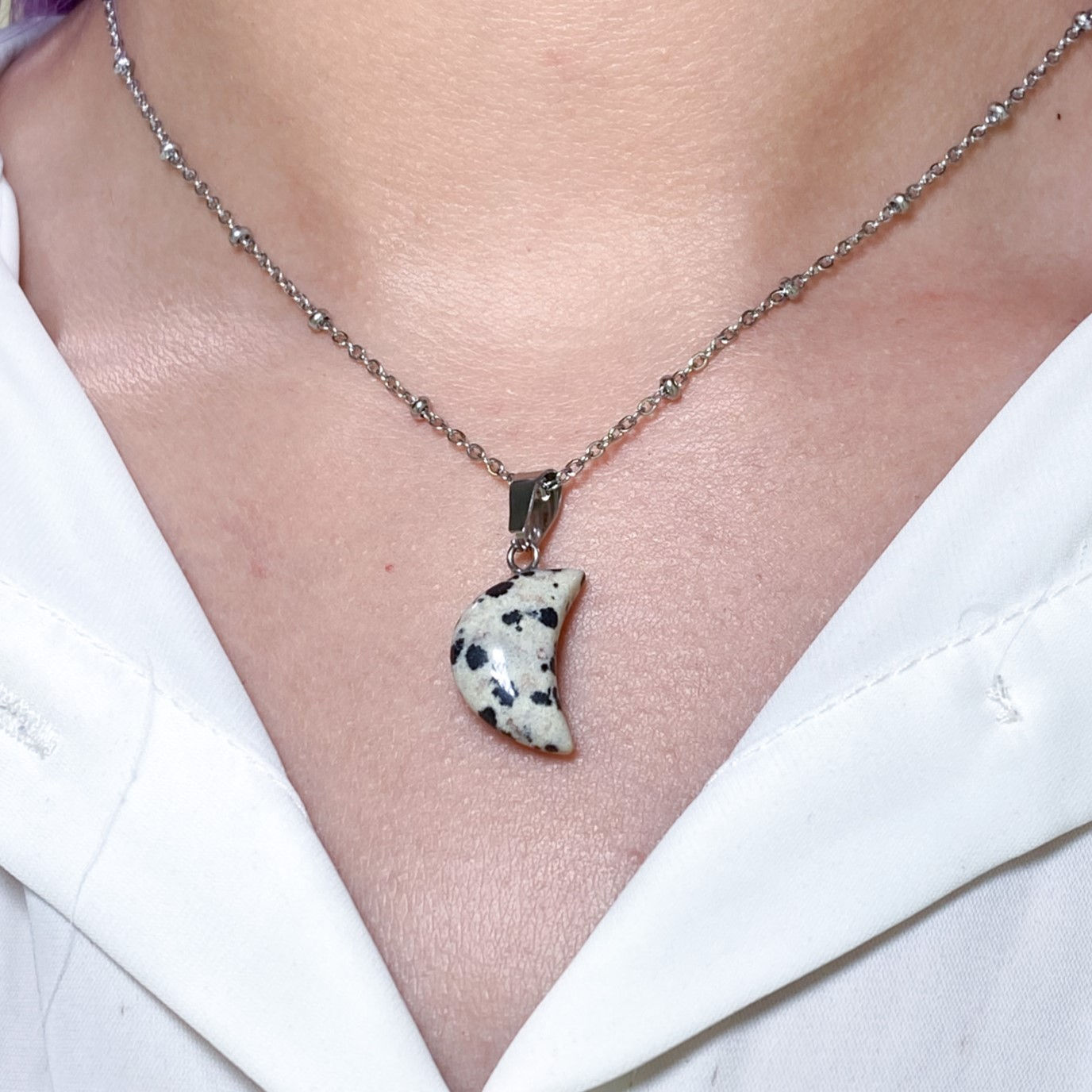 Collar jaspe dalmata (luna)