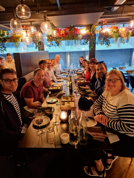 Group dinner at a cozy restaurant in Copenhagen