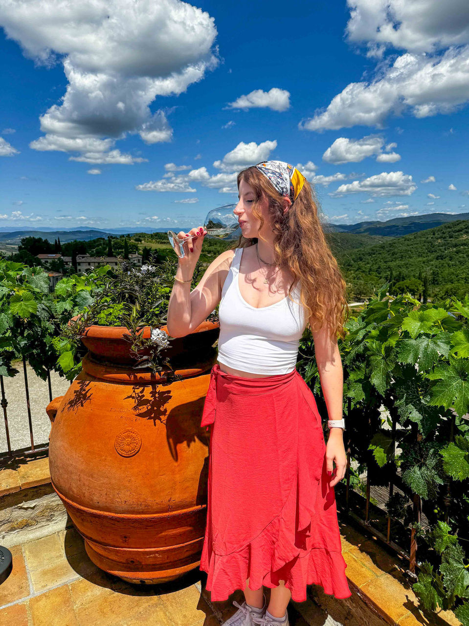 Ancient Roman Forum ruins under a bright blue sky