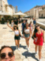 FTLO Travel group walking through the streets of Split’s Old Town, Croatia
