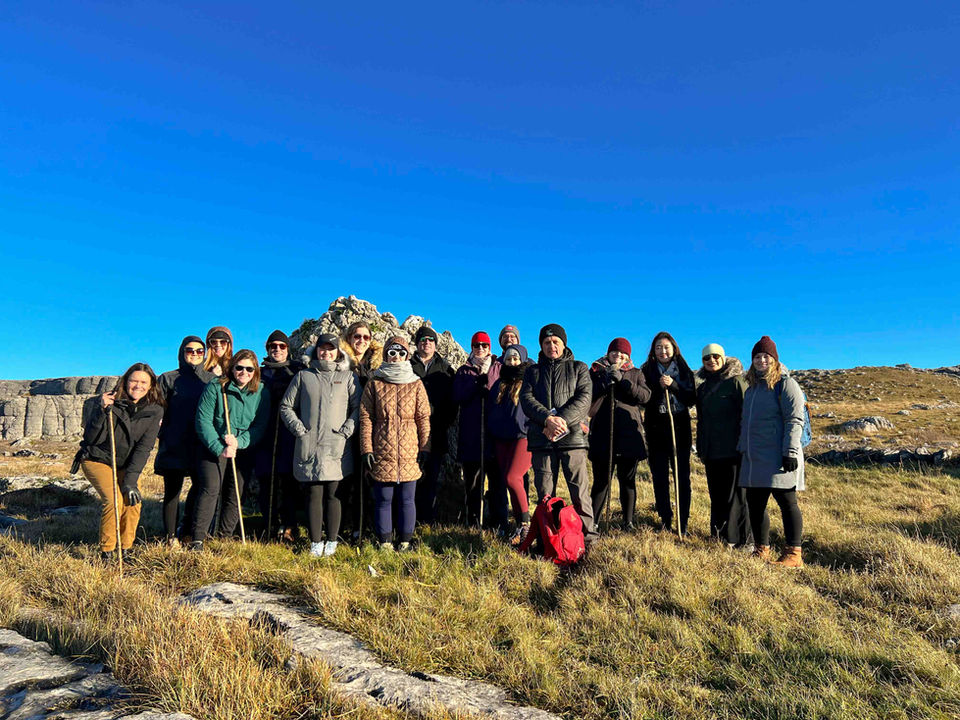Group photo on coastal cliffs in Ireland