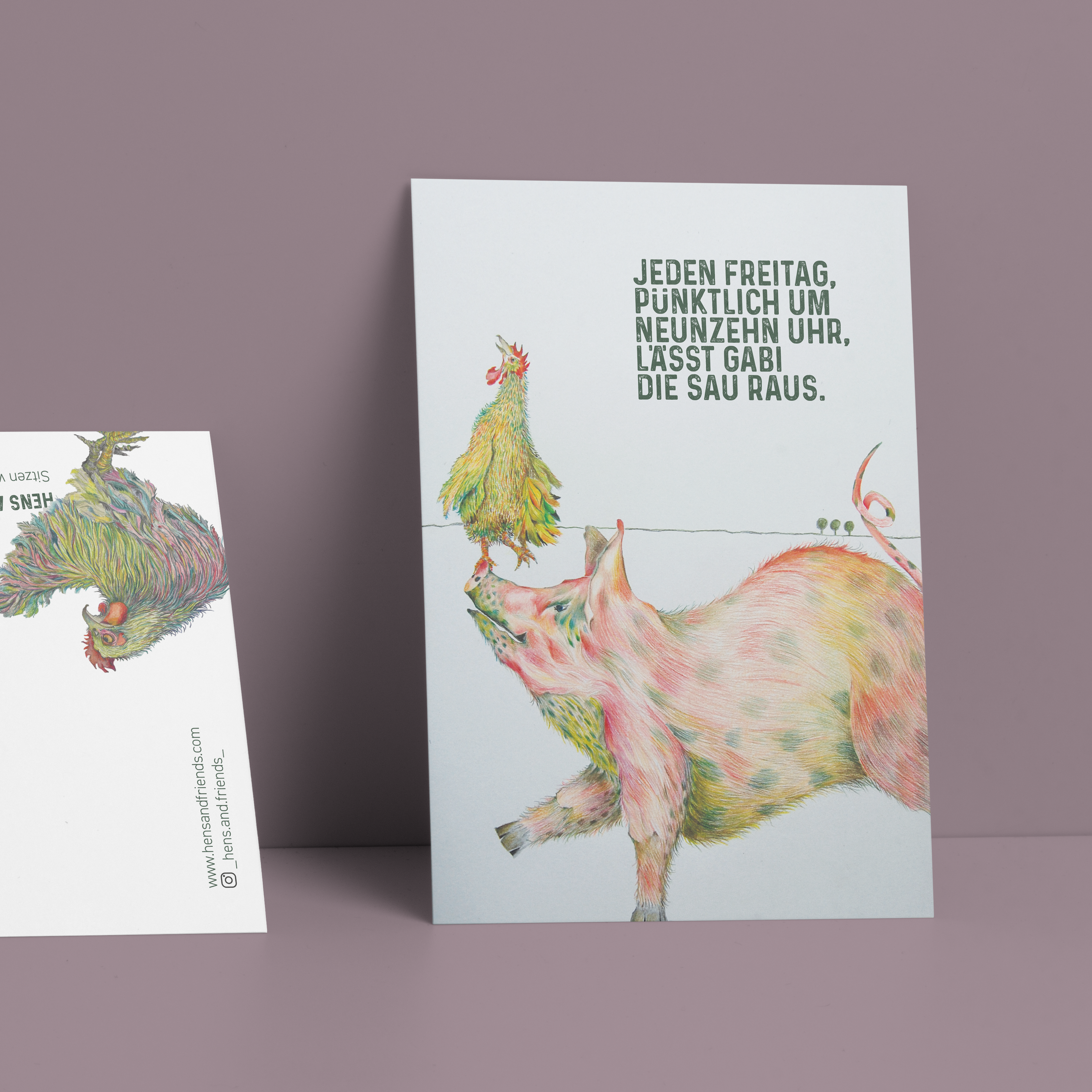 GABI LÄSST DIE SAU RAUS. Postkarte