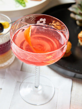 CosNOpolitan Mocktail by Best of Boston Weddings 2025 Best Bar Service, Olive & Twist Mobile Bar