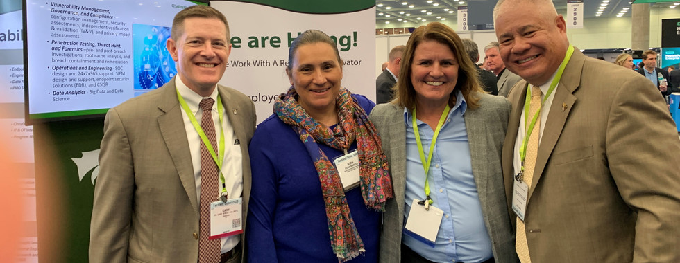 From left, Gary Winch (’90) of Ernst and Young, Nora Marcos (‘91) of CISCO, cyber consultant Deb (’94), and Foxhole's own Don Brewster (’89) - all USMA grads.