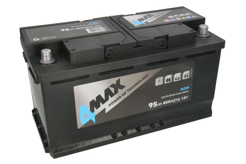 Küçük resim: 4MAX 95AH/850A(EN) START & STOP 12V AGM