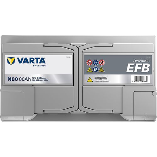 الصورة المصغرة: Varta - N80 - 80Ah/800/EFB - 580500080