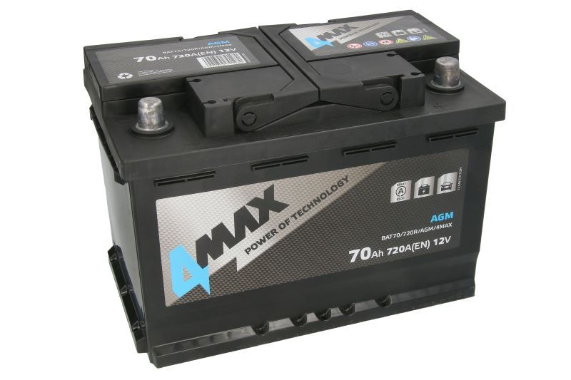 Miniaturbild: 4MAX 70AH/720A(EN) START & STOP 12V  AGM  277x175x190 B13