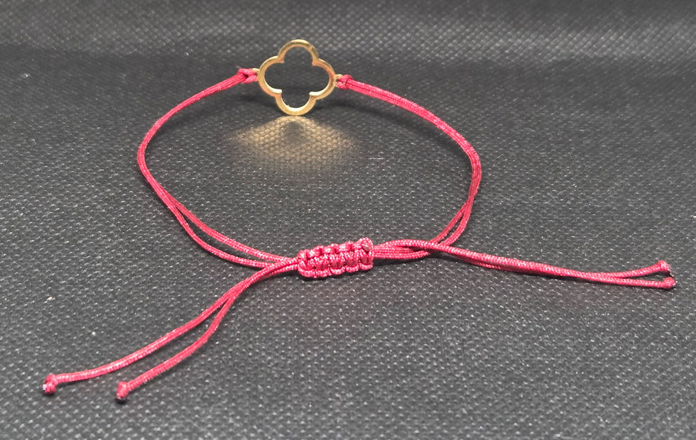 Thumbnail: Hollow Clover leaf Nylon cord bracelet