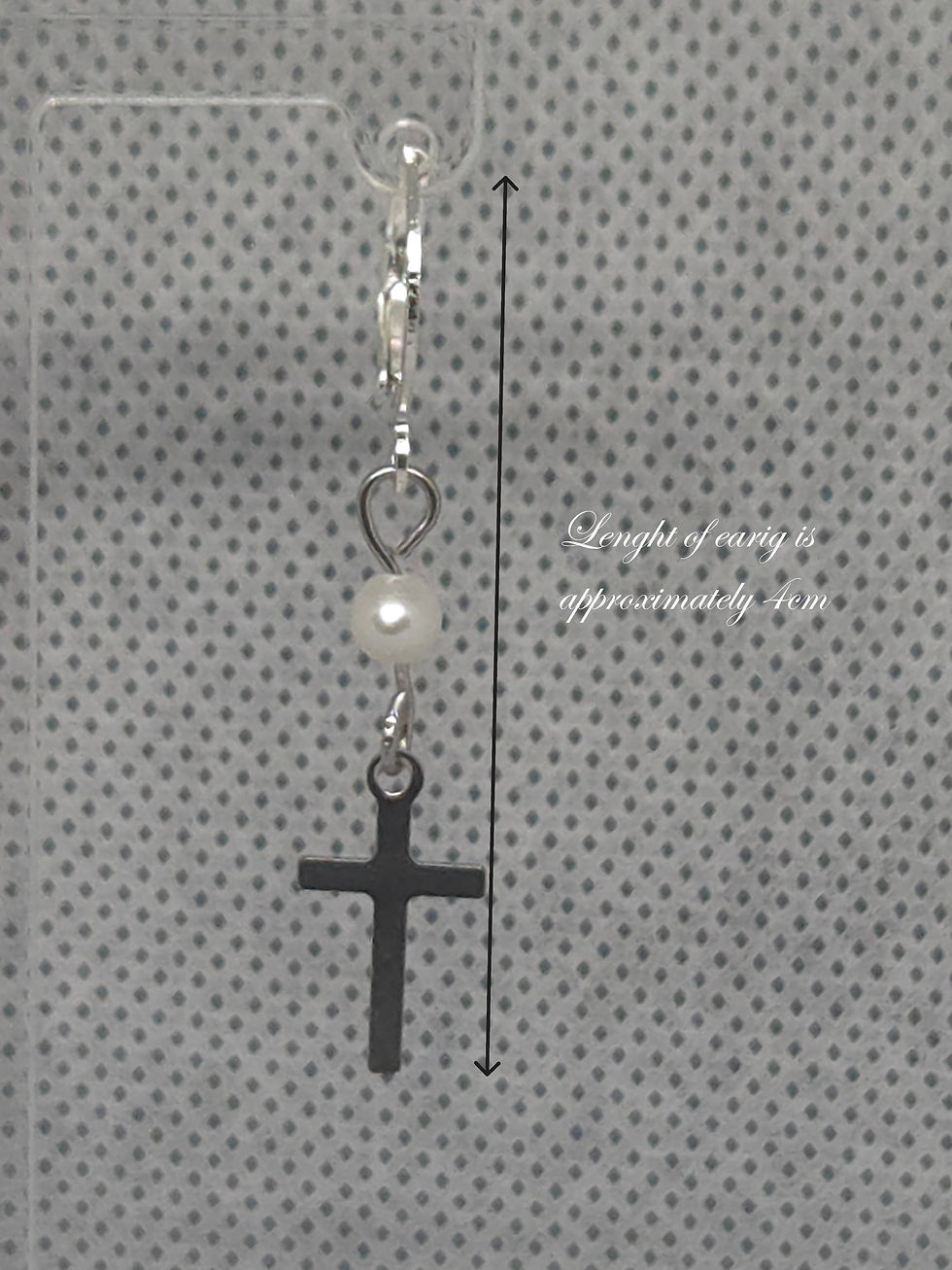 Thumbnail: White Pearl and Cross Earing