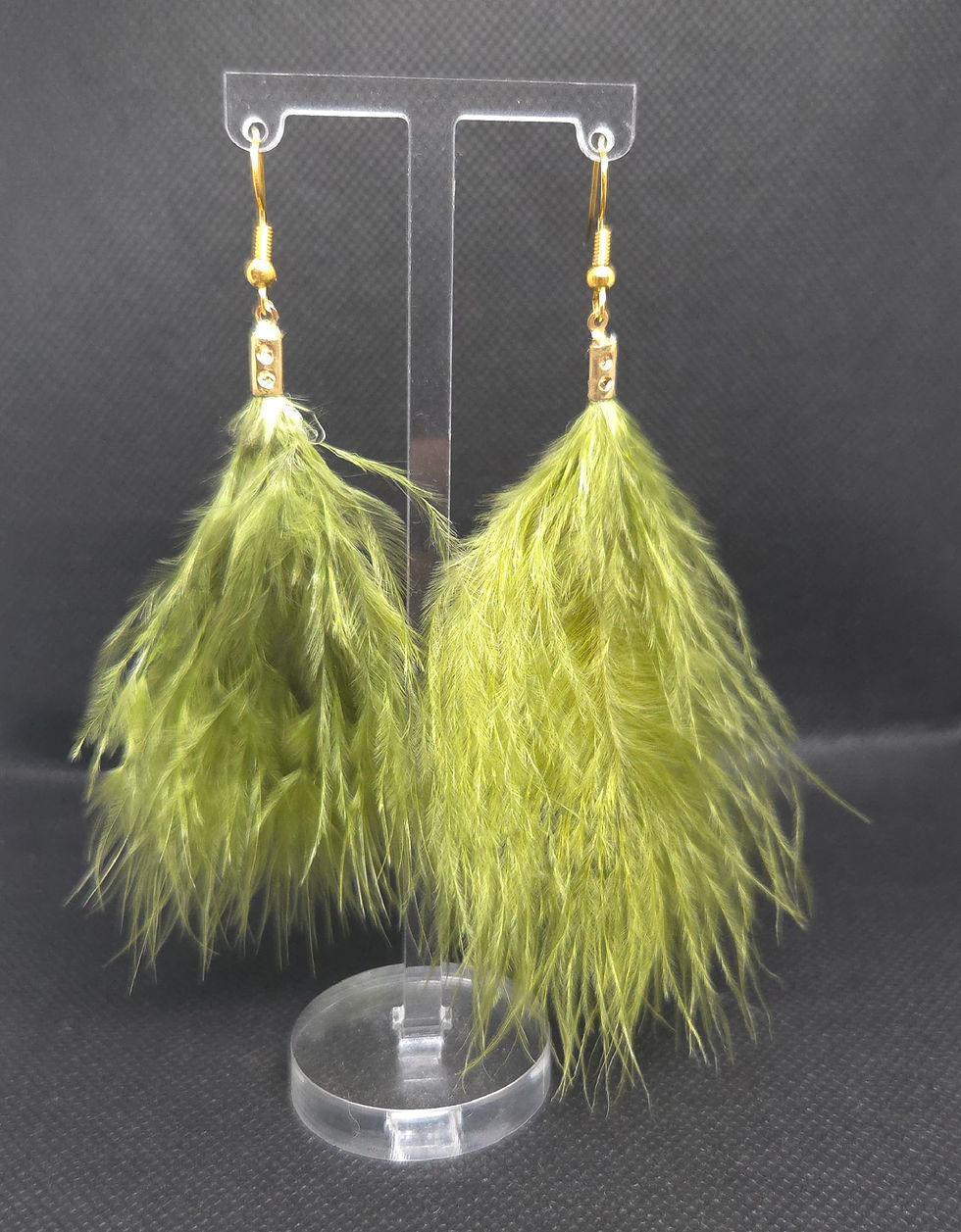 Thumbnail: Turkey Feather Earrings without chains