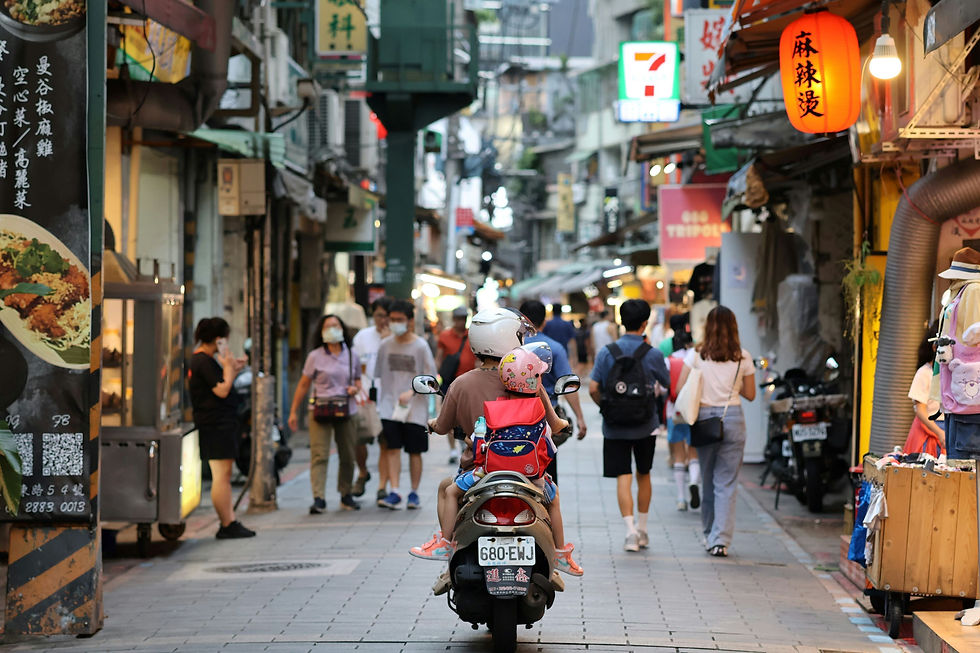 Crowded street in Taiwan