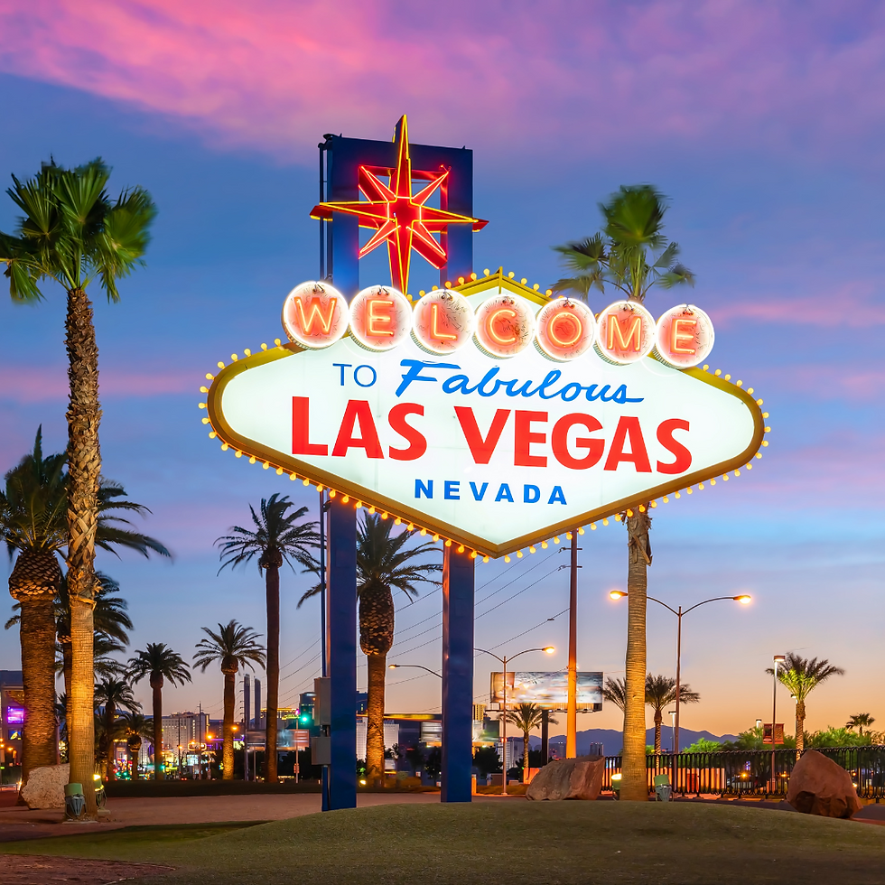 Las Vegas Nevada sign at sunset