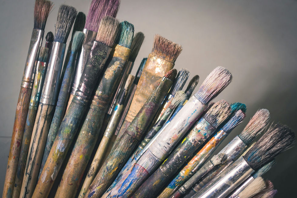 used paint brushes