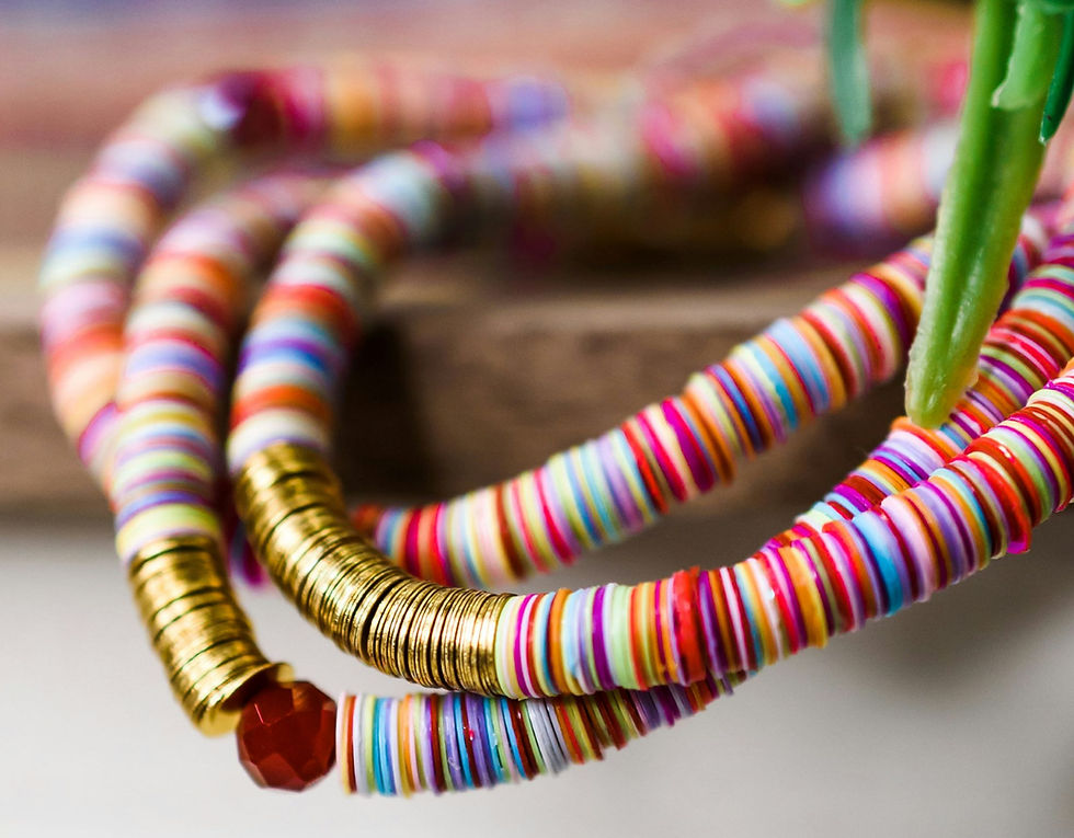 a colorful beaded bracelet