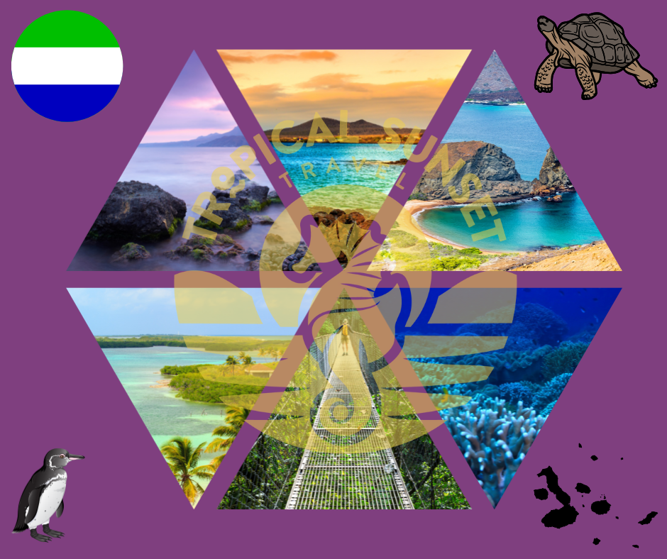 A collage of photos from around the Galapagos Island