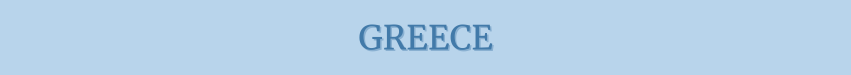 The word "GREECE" in bold blue uppercase letters is centered on a light blue background.