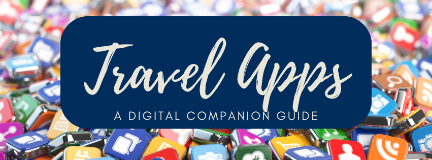 Travel Apps Guide with a background image of different apps