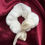 Thumbnail: Cream Faux Fur Bow Scrunchie