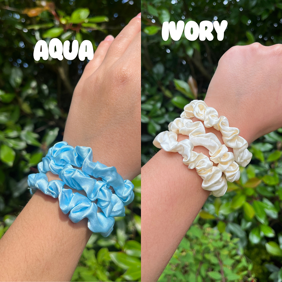 Thumbnail: Pack of 3 Thin Satin Scrunchies 