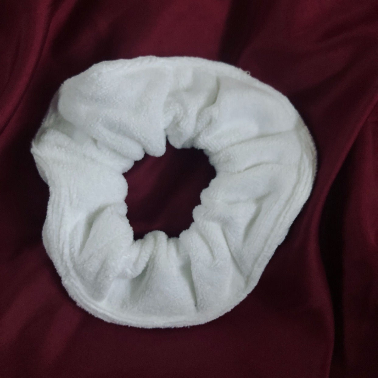White Towelling Scrunchie