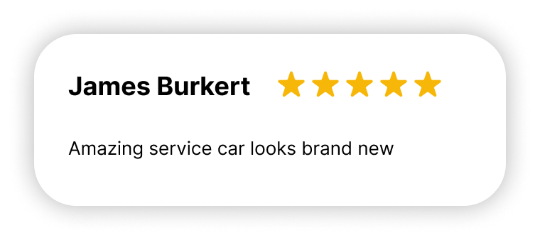 "5-star review from James Burkert: Car looks brand new after service at Polar Valets studio."