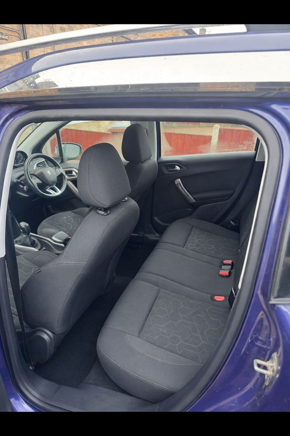 Car interior with black rear seats