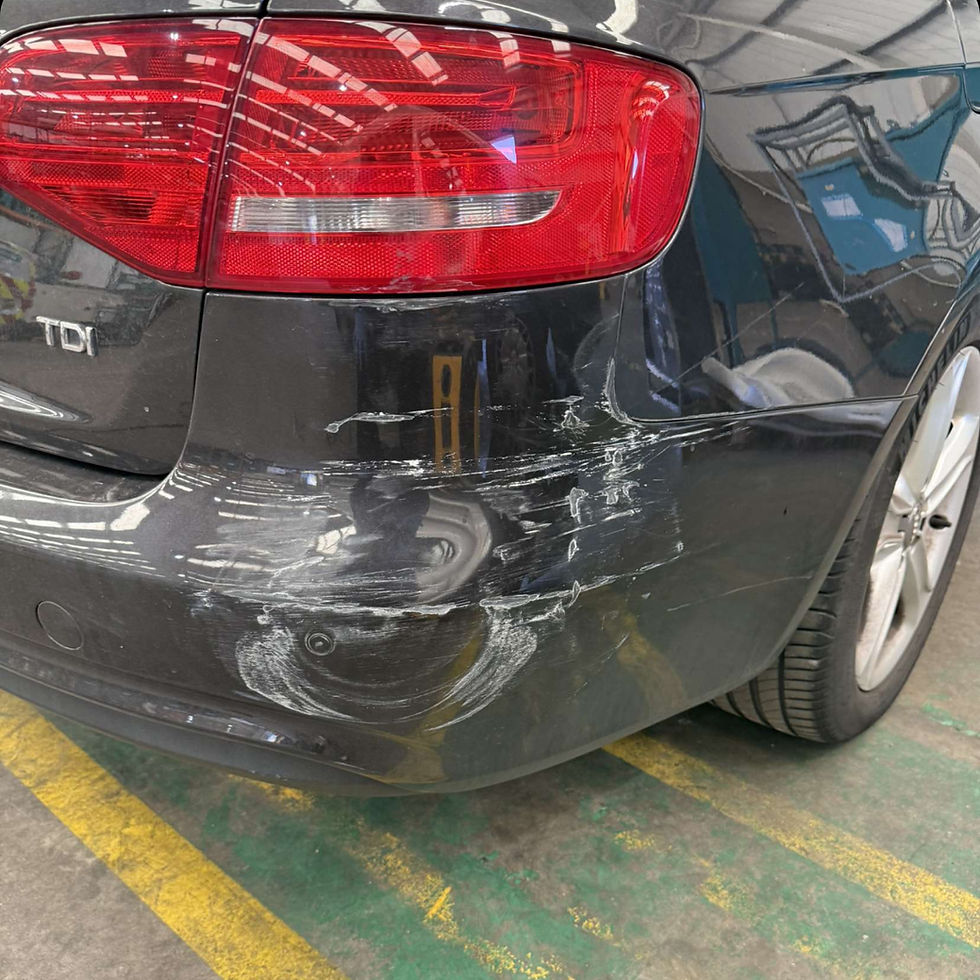 Damaged car bumper needing repair