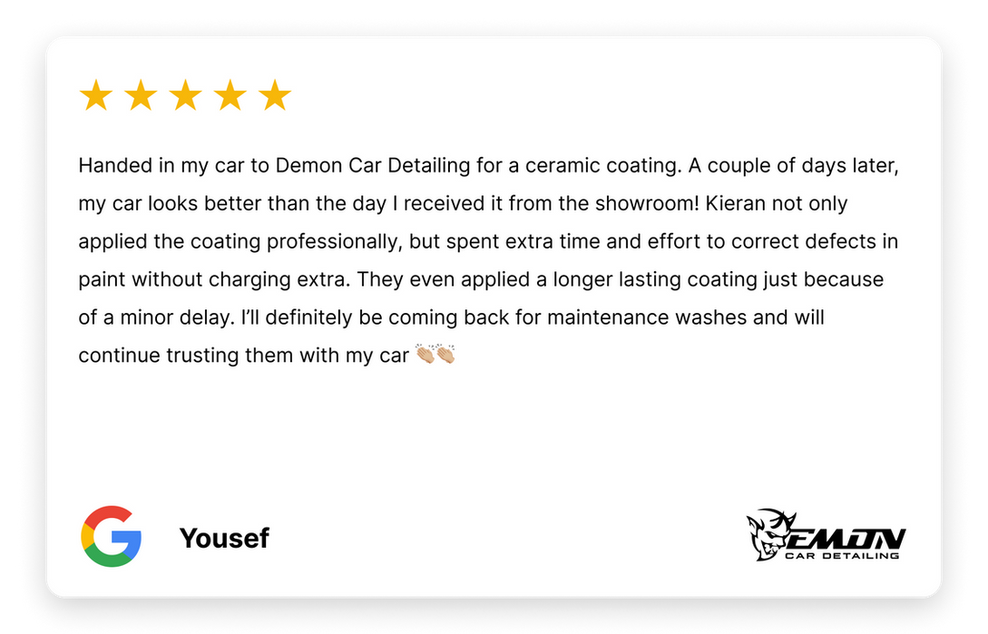 Yousef's review for Demon Car Detailing ceramic coating