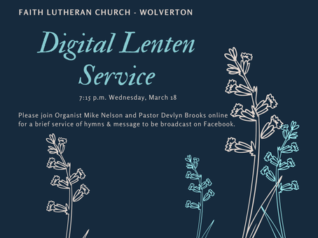 Finding Faith ... in a 'Digital Lenten Service'