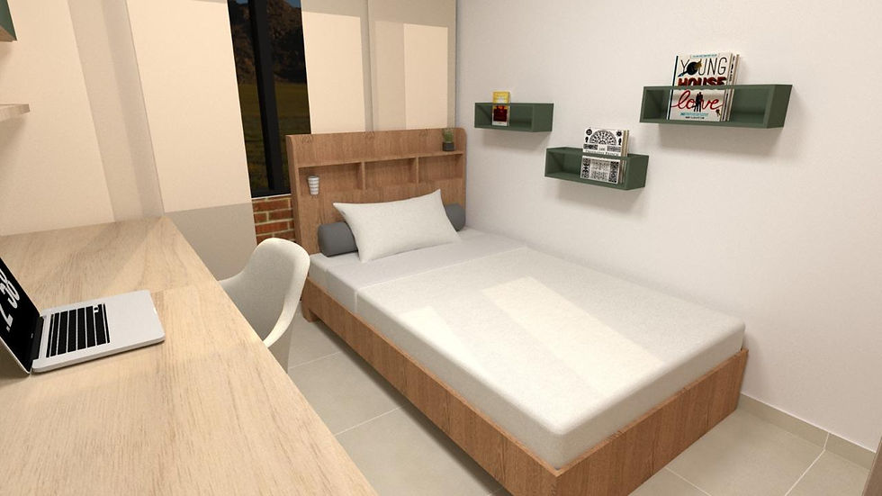 Cama y centro de entretenimiento infantil  render (1)