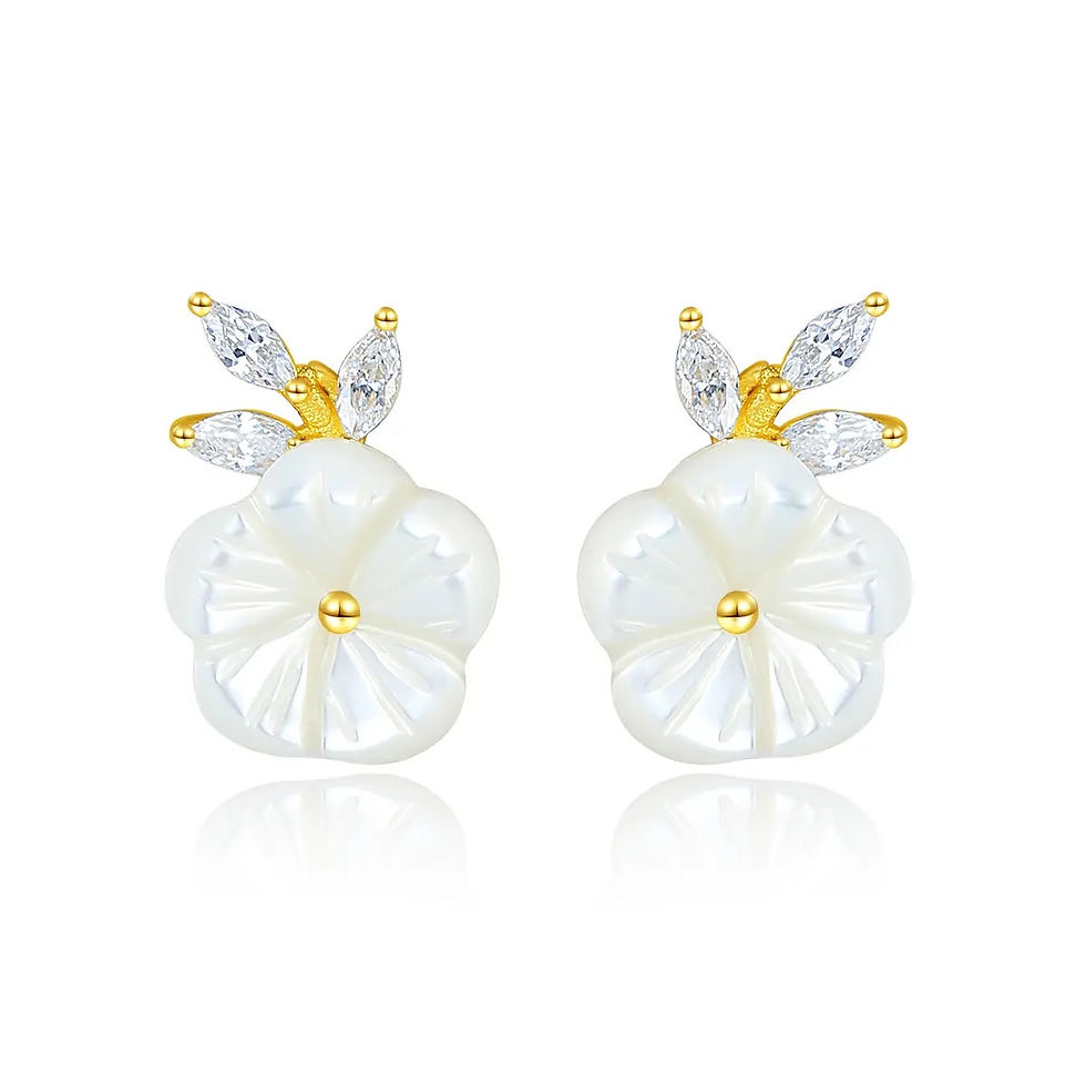 Thumbnail: Small & Dainty 14K Gold Plated Daisy Studs 