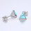 Thumbnail: Sterling Silver Real 925 Turquoise Triangle Studs 