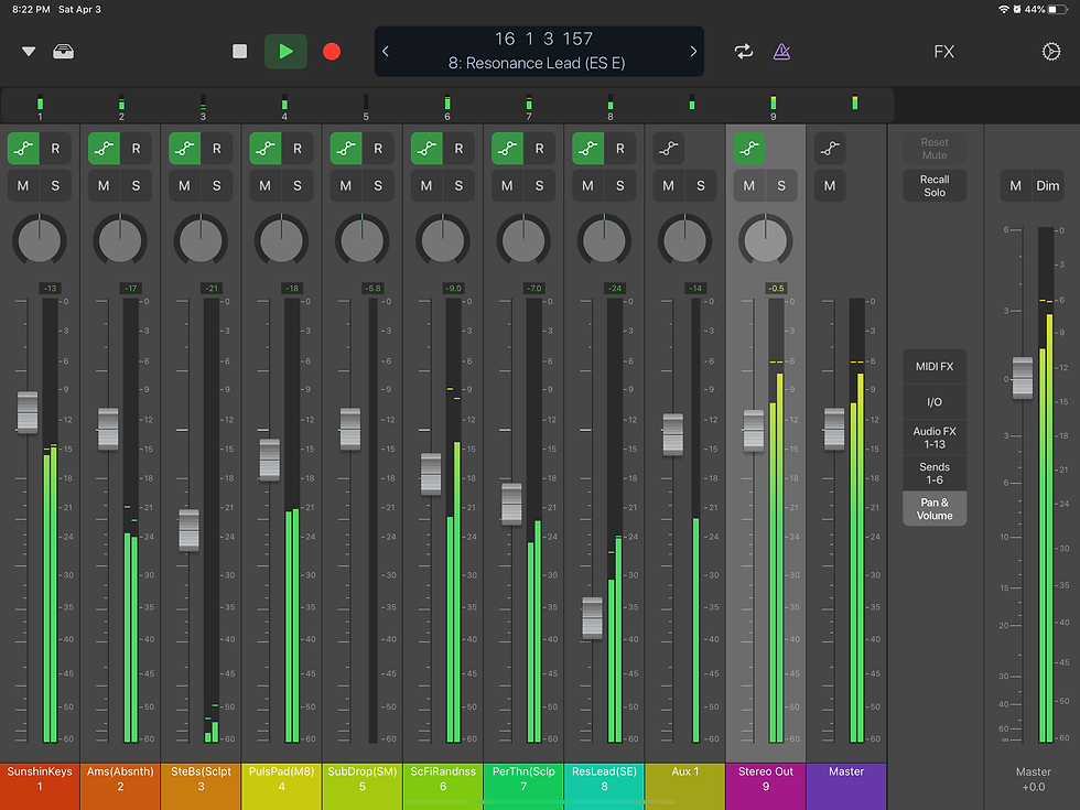 Logic Remote Mixer View