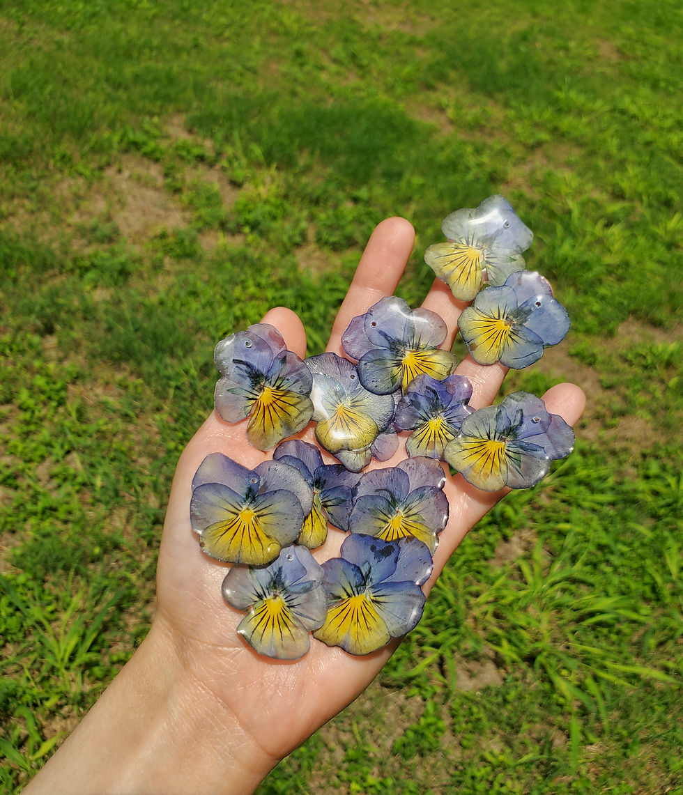 Thumbnail: Blue & Yellow Pansy Earrings