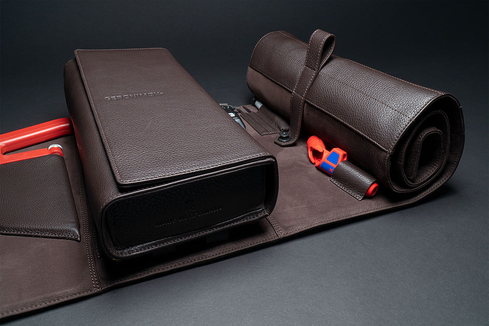 Thumbnail: GERONIMOX GX23 DEEP BROWN tool roll with 23 tools incl. weather wrap