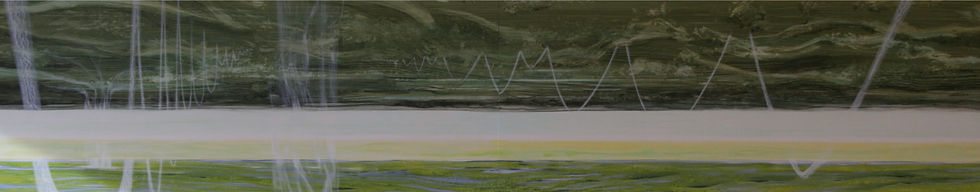 Landschaft LINIE5 Mischtechnik a MDF Platte 200x30cm 2017