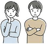 悩んでいる若い夫婦