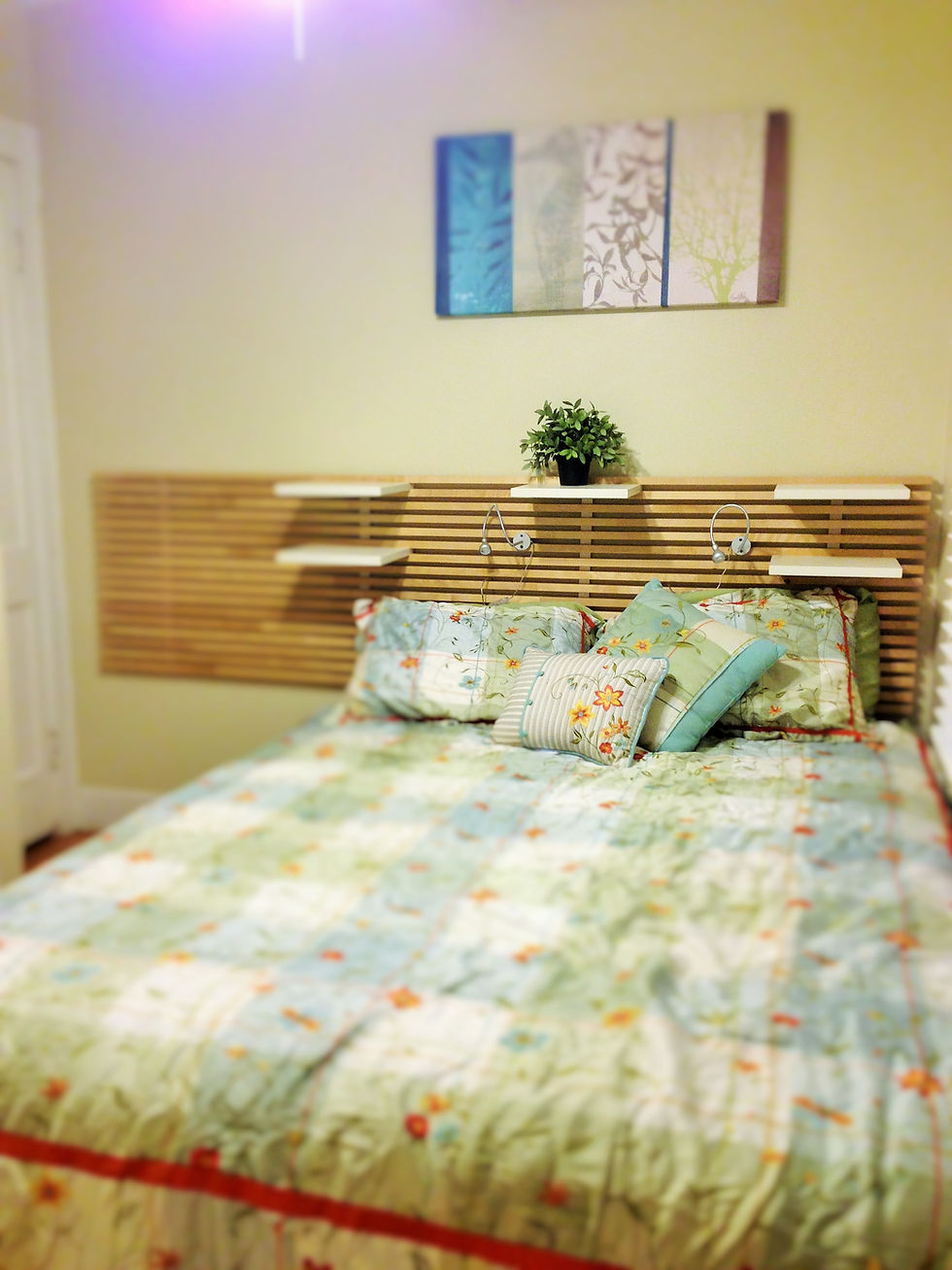 Comfortable bed.