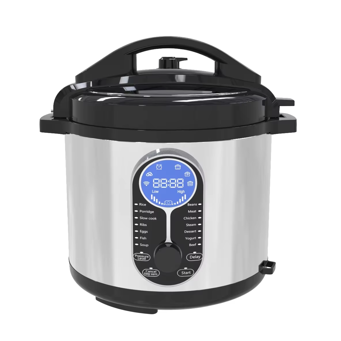Large Capacity Electric Pressure Cooker German Stainless Steel Body 12 Safety Pr