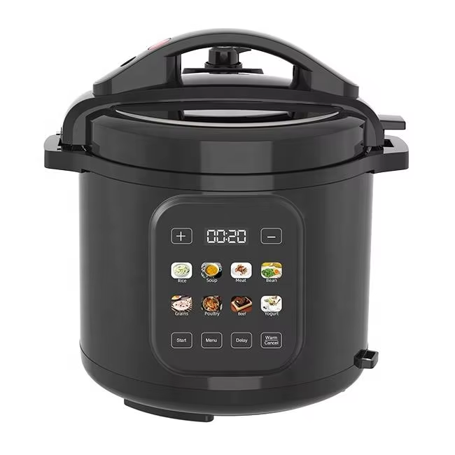 GT401-M20 Black Matte Stainless Steel Electric Pressure Cooker with LED Display