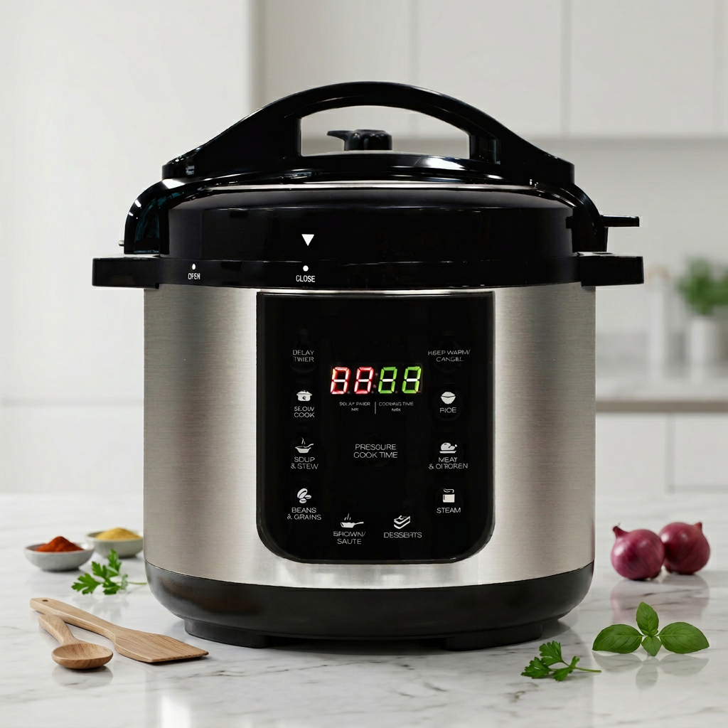 Storman GT601-K 5.1-6L 8-in-1 Stainless Steel Electric Pressure Cooker LED Displ