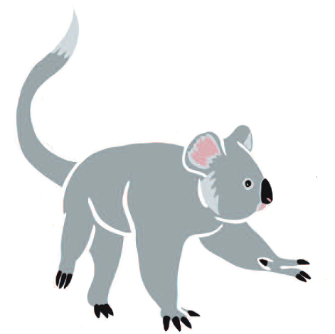Koala crawling with long tail from Why Koala Has a Stumpy Tail.