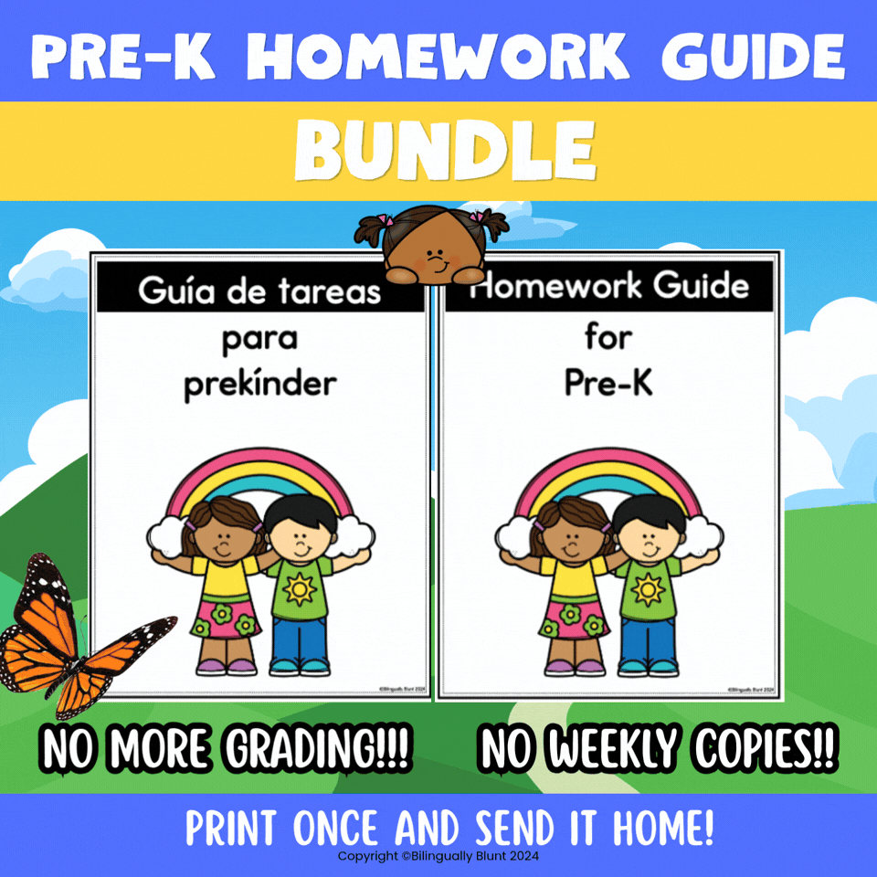 The Pre-K Homework Guide Bundle Spanish & English