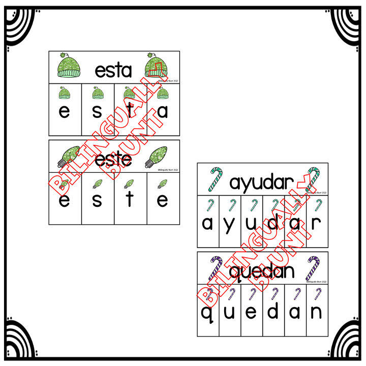 Thumbnail: Glittery Navidad Literacy and Math Centers Bundle Spanish English PreK Kinder
