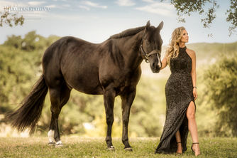 Shelly Benz standing next to horse. photo by sarah lyons glabman