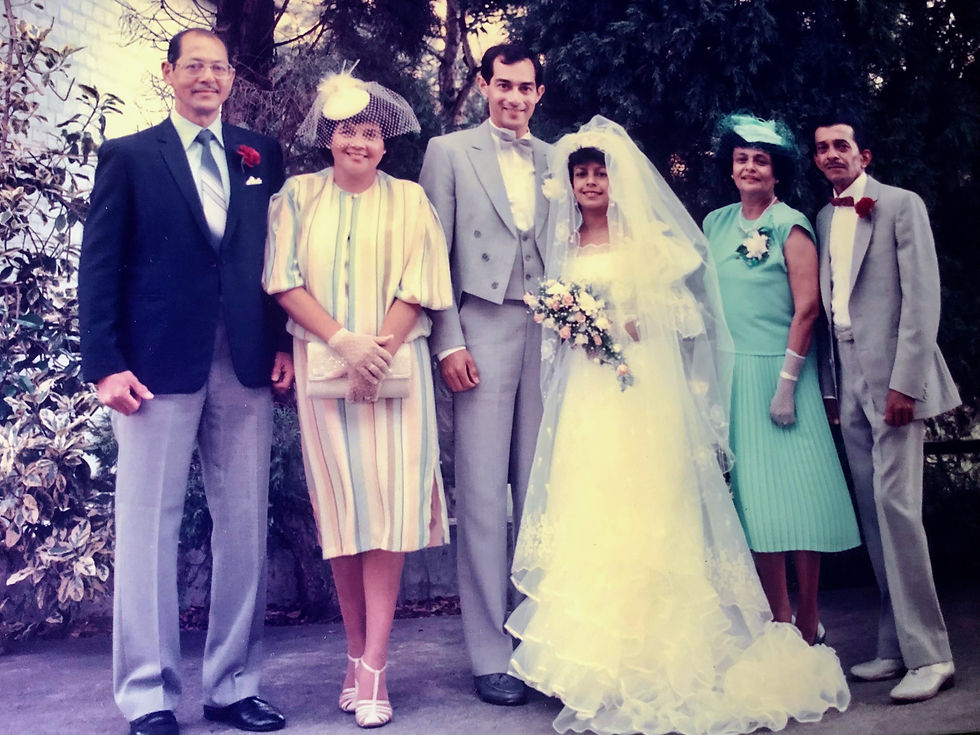 Wedding couple with parents