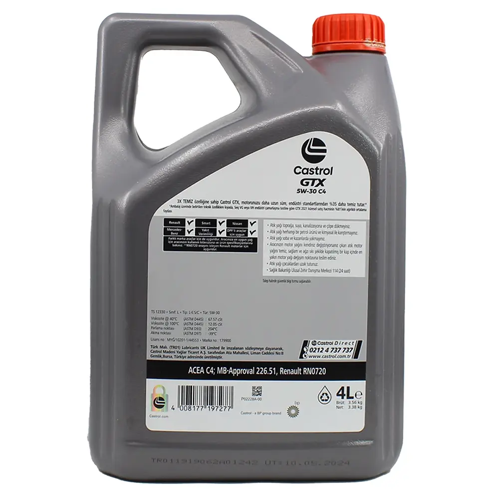 Küçük resim: Castrol GTX 5W-30 C4 Motor Yağı 4L