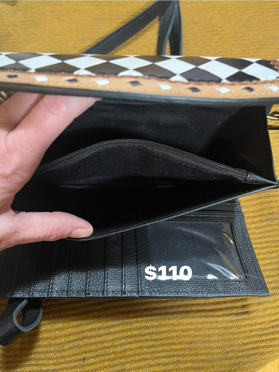 Thumbnail: Hide on hair Checkered wallet purse 