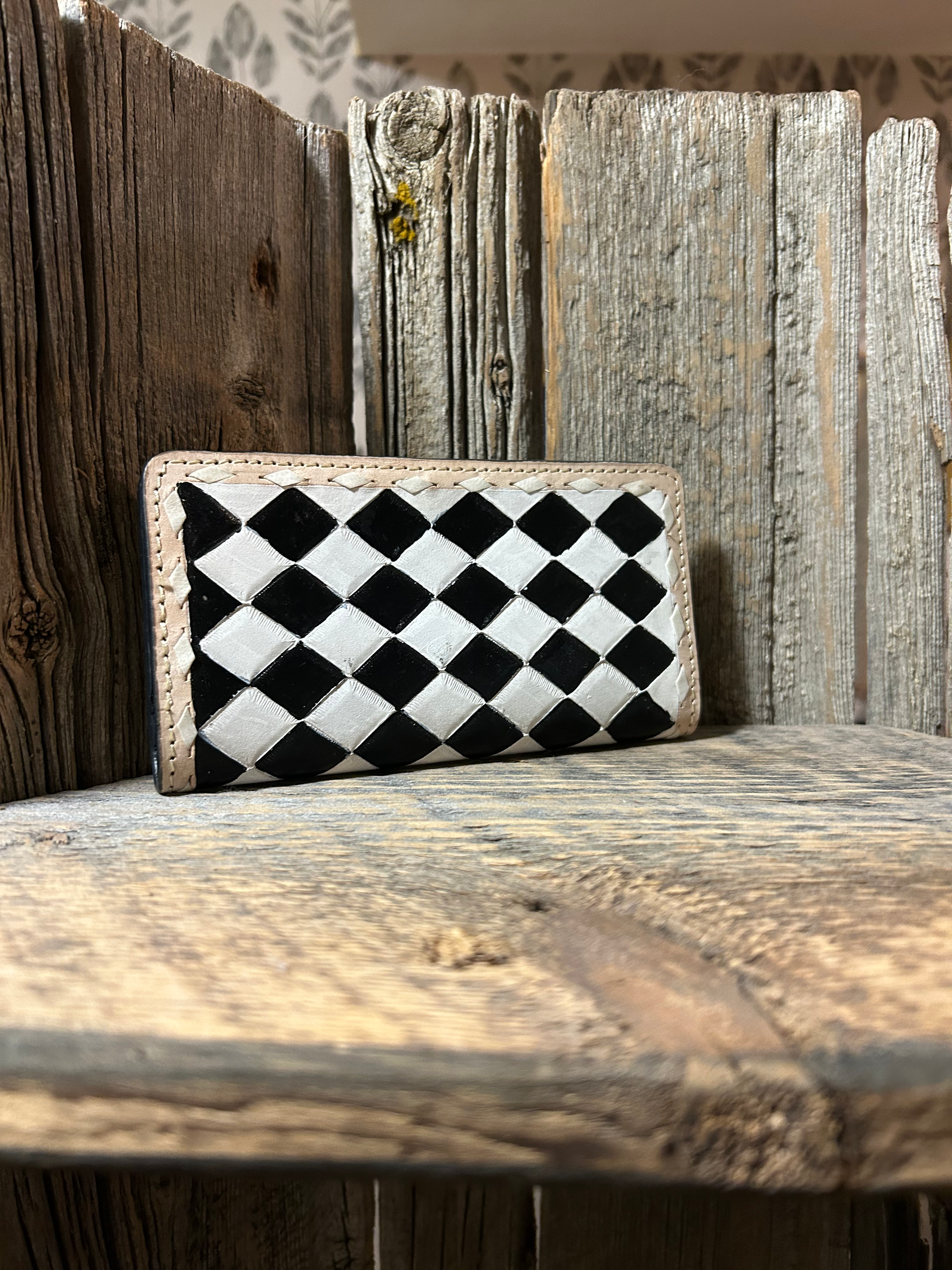 Black and white checkered  wallet 